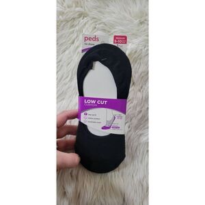 Peds Low-cut Cushioned Cotton Breathable Mesh No Show Footie Socks 3 Pairs Black